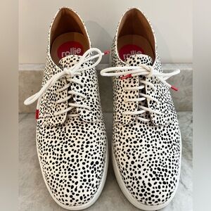 ROLLIE Nation Sneakers Womens 40 US 9 Derby City Snow Leopard Platform Pony Hair